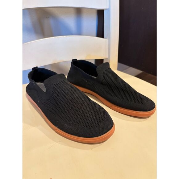 SUAVS Black Knit Slip-On Sneakers Gum Sole | Women’s 12 / Men’s 10 main image 9
